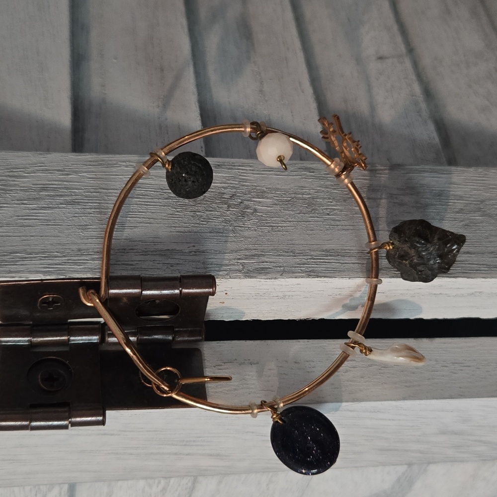 Sseko Rose Gold Charm Bracelet with Black and White Accents